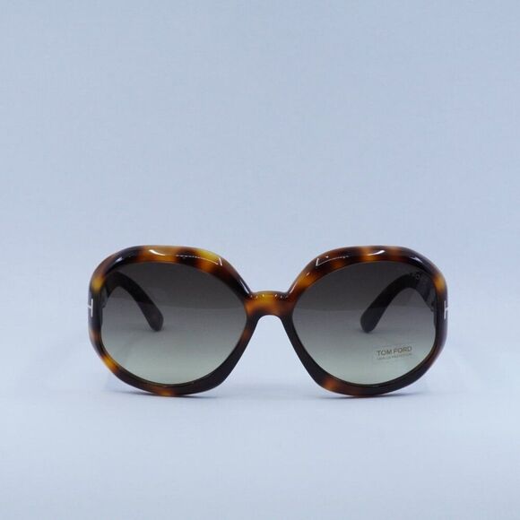 Tom Ford Georgia-02 FT1011 52B Sunglasses Havana Round Frame, Brown Lenses main image 7